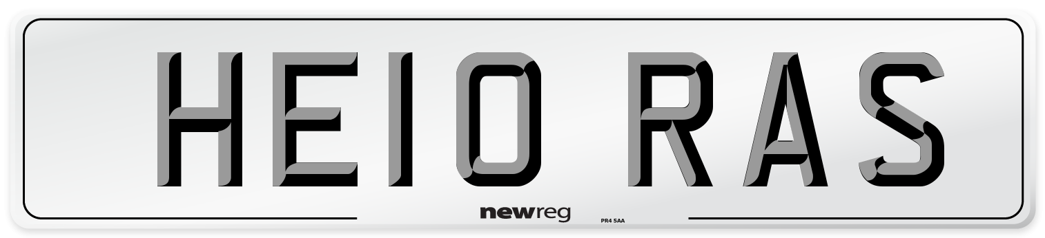 HE10 RAS Number Plate from New Reg